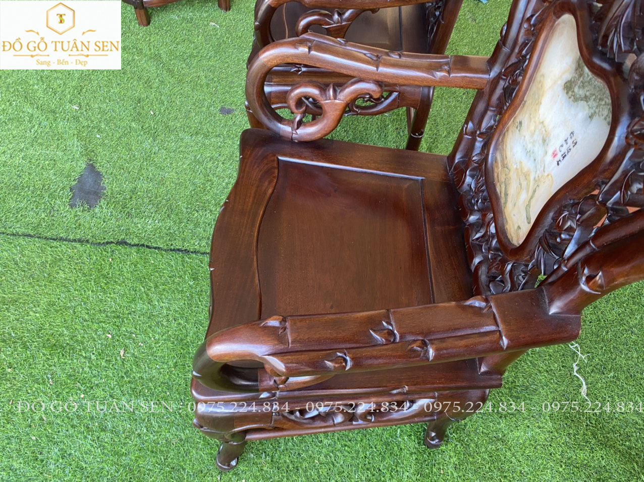 hình ảnh chi tiết về bộ trúc kép 7 món gỗ gụ 